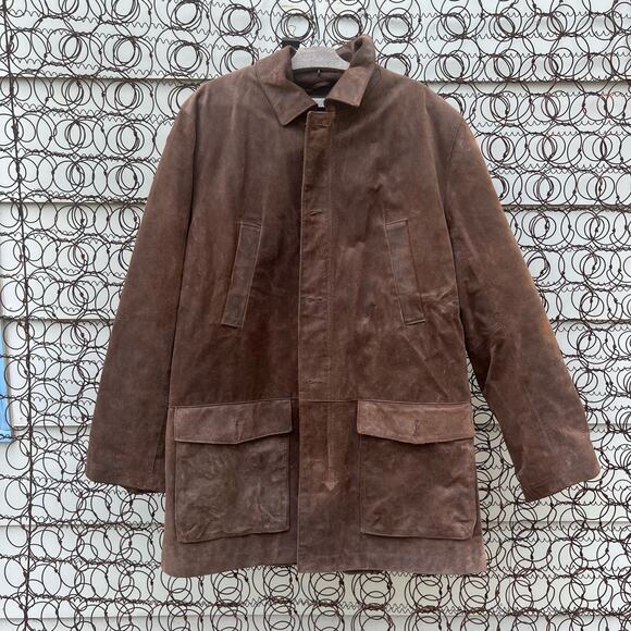 Timberland Other - Y2K Timberland Suede Leather Cowboy Chore Coat Chocolate Brown Coat Jacket XL